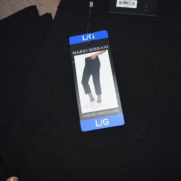 NWT Mario Serrani Italy Women's L Comfort Stretch Pull-on Capri Cropped Pants - Picture 6 of 10
